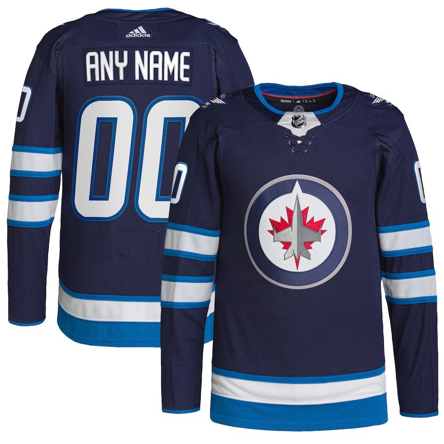 Men Winnipeg Jets adidas Navy Home Authentic Pro Custom NHL Jersey